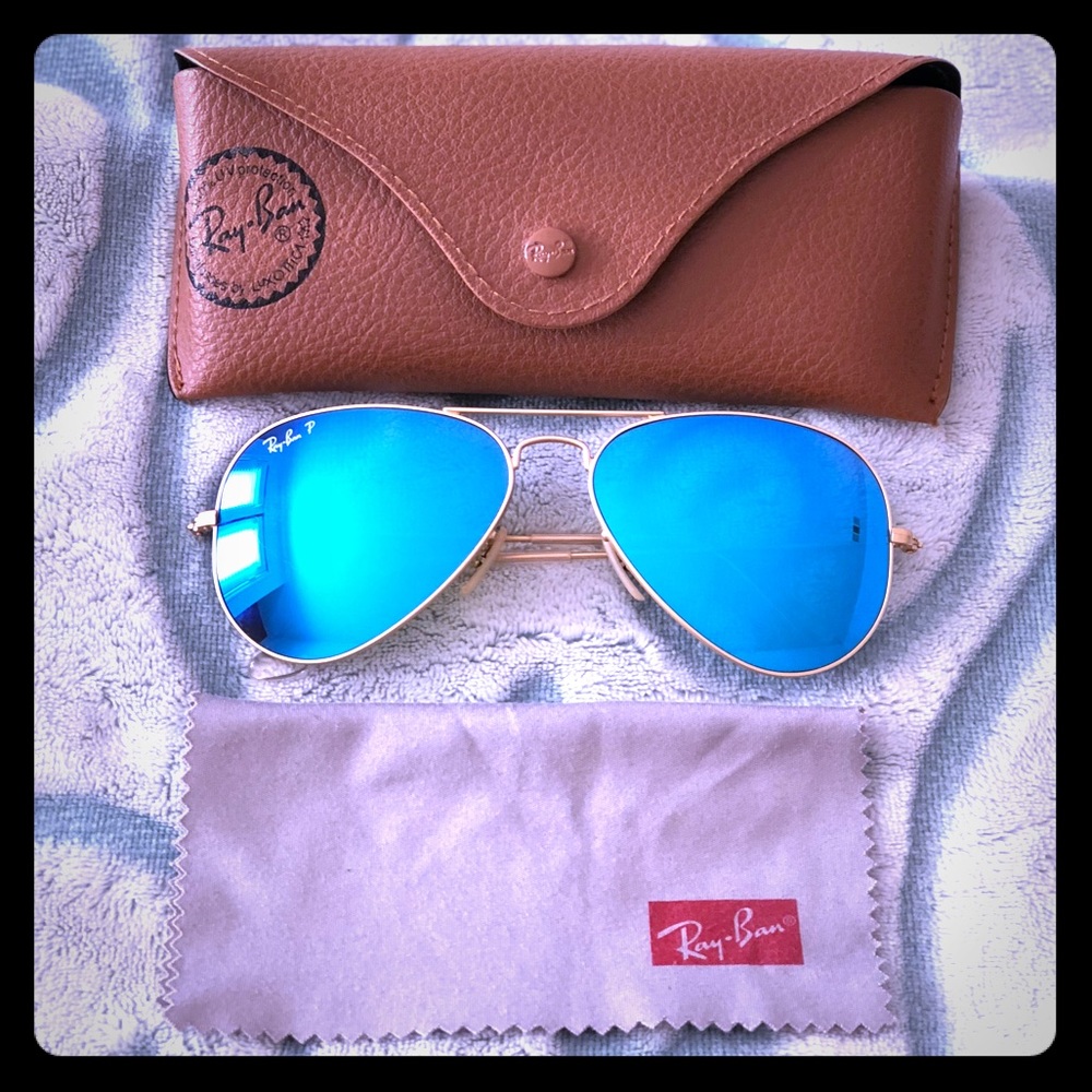 Ray-Ban Aviator Polarized Blue Flash Sunglasses